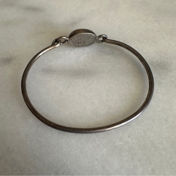 VINTAGE • Onyx & Silver Handmade Bracelet Mexico Goth Bohemian Rustic Witchy - Picture 5 of 9